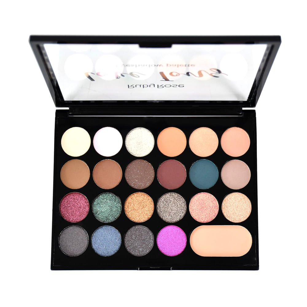 Encontraproduto.com.br - Paleta de Sombras Ruby Rose Love Tons 22 Cores e Primer