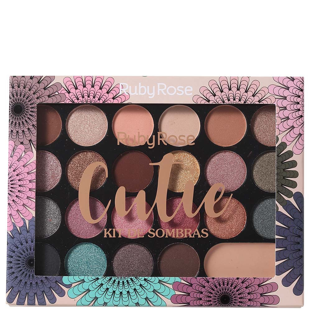 Paleta de Sombras Ruby Rose Cutie 22 Cores e Primer