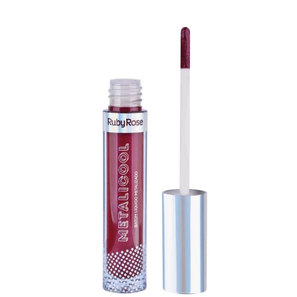 Encontraproduto.com.br - Batom Líquido Ruby Rose Metalicool Hb8219 Cor 256