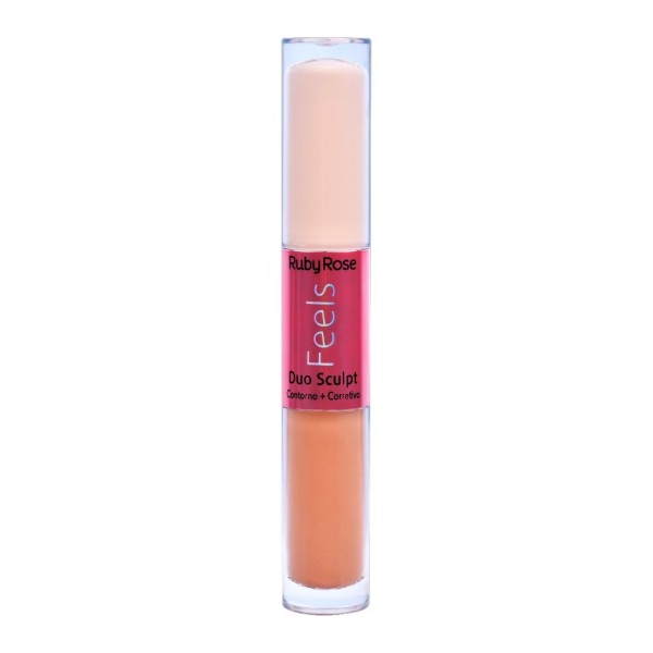 Encontraproduto.com.br - Corretivo Facial Ruby Rose Duo Sculpt Feels Mel 30 e Coco Queimado 20 10ml