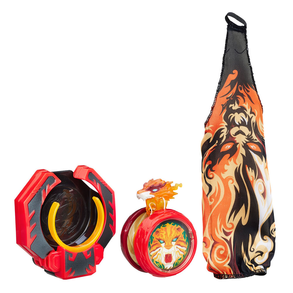 Encontraproduto.com.br - Io-Iô de Batalha com Acessórios - Blazing Team - Masters Of Yo Kwon Do - Tigre em Chamas - Hasbro