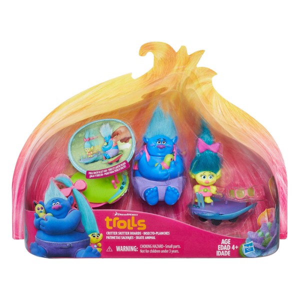 Encontraproduto.com.br - Conjunto Mini Figuras com Veículos - Trolls - Skate Animal - Hasbro