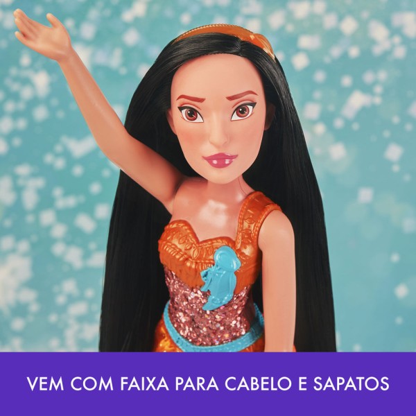 Encontraproduto.com.br - Boneca Princesa Pocahontas Brilho Real Hasbro E4165/4022