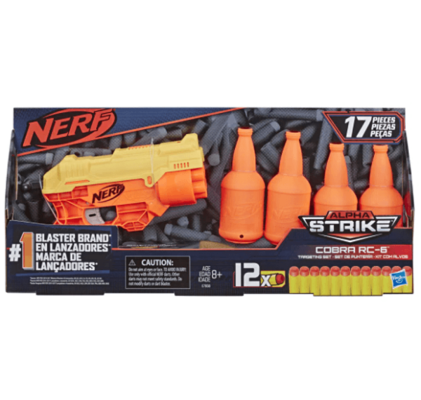 Encontraproduto.com.br - Lançador Nerf Alpha Strike Cobra com Alvo - Hasbro