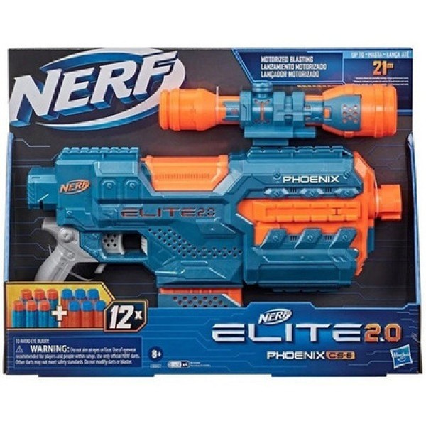 Encontraproduto.com.br - Nerf Lançador Elite Stryfe 2.0 Phoenix CS-6 - E9962 - Hasbro