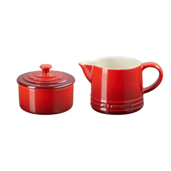 Kit Porta Creme e Açúcar Signature Cerâmica Vermelho Le Creuset
