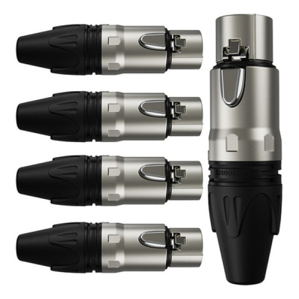 Conector Xlr Femea Wc 1003 Fl Bk Ni 3p Cabo Wireconex 05 Unidades [f108]