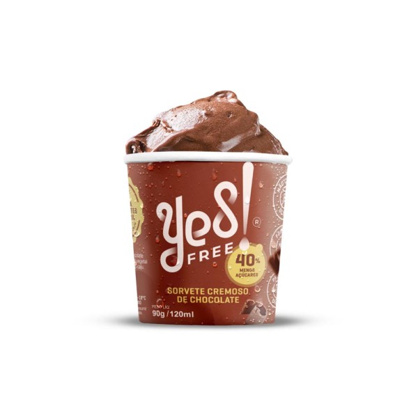 Encontraproduto.com.br - Sorvete de Chocolate ao Leite de Castanha de Caju 120ml Yes Free