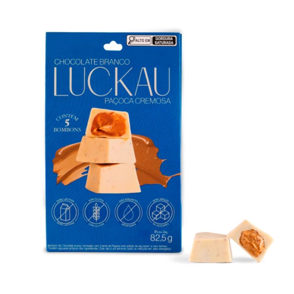 Encontraproduto.com.br - Bombom Choco Branco Paçoca Luckau 82,5g