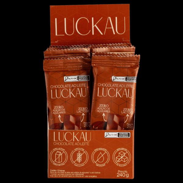 Encontraproduto.com.br - Chocolate Luckau Ao Leite Sem Glúten Sem Açúcar Sem Lactose 20g