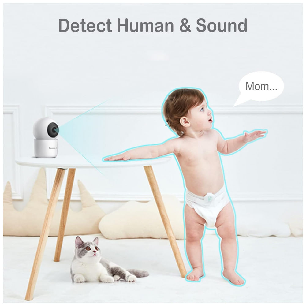 Encontraproduto.com.br - Babá Eletrônica Câmera Remota com Áudio Birecional Visão Noturna e Detecção de Movimento, SENSE U SU WA003, Branco