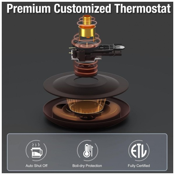 Encontraproduto.com.br - Chaleira Elétrica 1.8L, com Desligamento Automático, 1000W, 110v, DEZIN DZ380, Preto