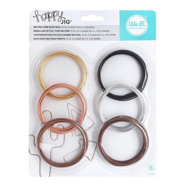 Encontraproduto.com.br - Kit de Arames Neutral para Ferramenta Wer Memory Keepers - Happy Jig com 06 Cores