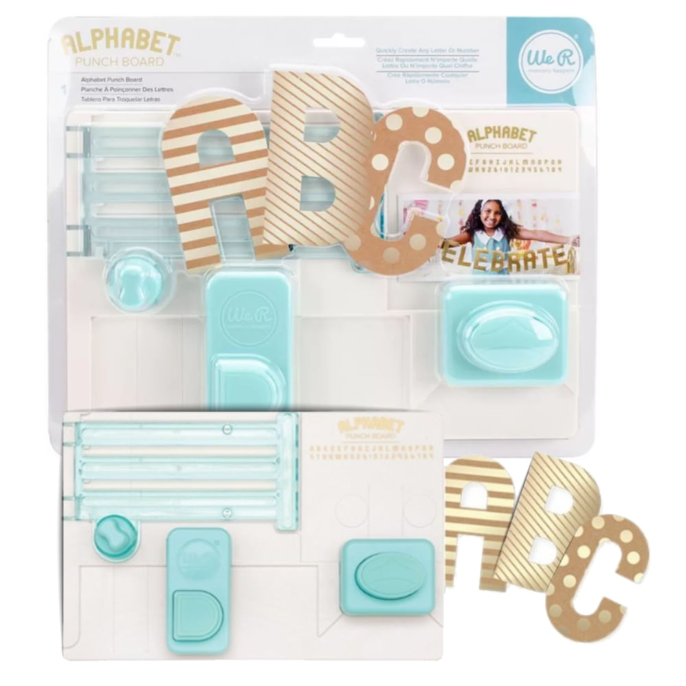 Encontraproduto.com.br - Ferramenta de Corte para Criar Letras e Números Tool Alphabet Punch Board We R Memory Keepers 660889