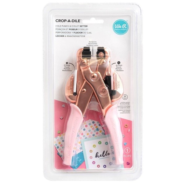 Encontraproduto.com.br - Alicate Aplicador De Ilhós Crop A Dile Rose Gold - We R