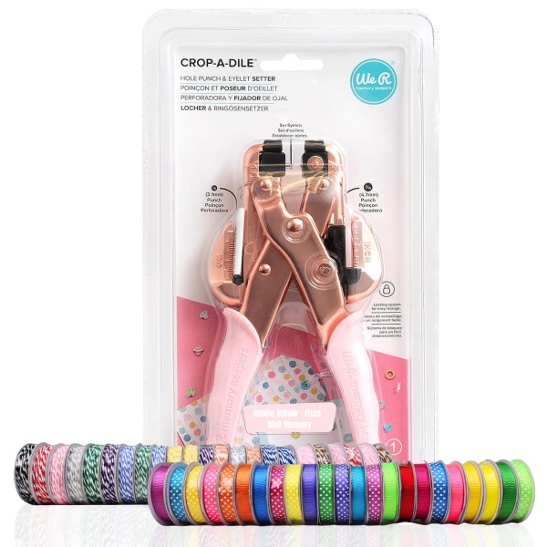 Encontraproduto.com.br - Alicate Aplicador De Ilhós Crop A Dile Rose Gold - We R