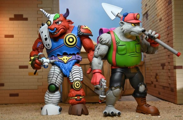 Encontraproduto.com.br - Figura Dirtbag and Groundchuck - Teenage Mutant Ninja Turtles (Cartoon) - 7 Scale Action Figure - Neca