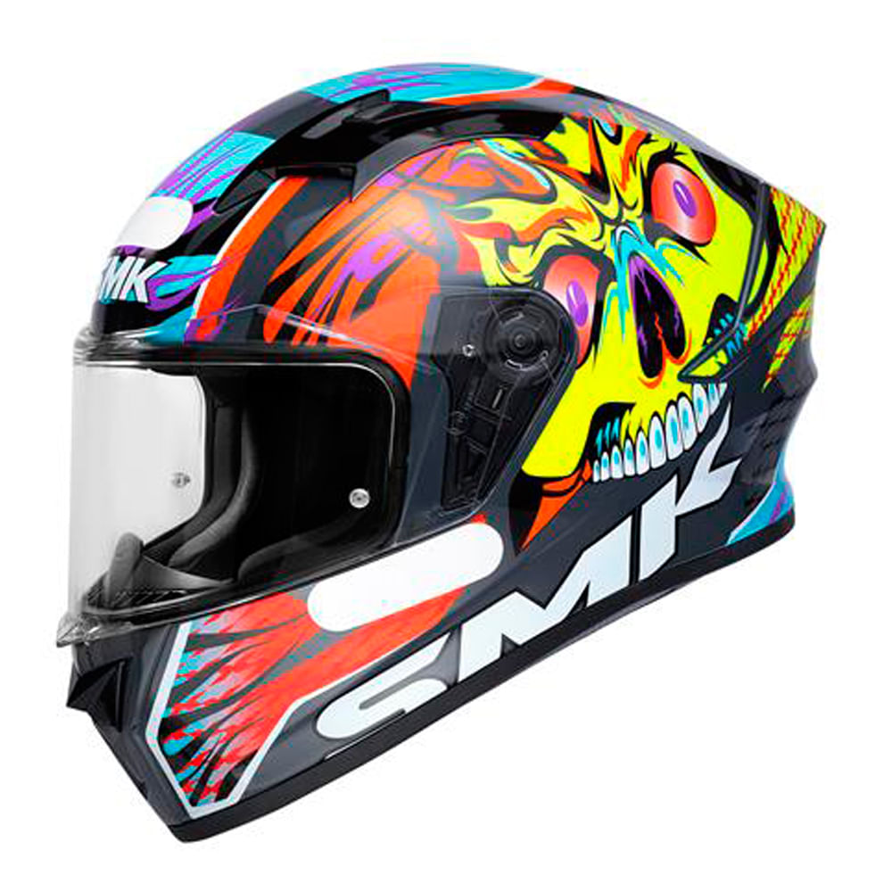 Capacete SMK Stellar Skull Yellow Orange