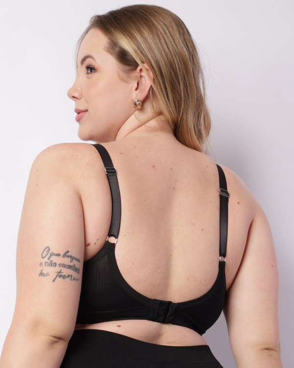 Encontraproduto.com.br - Sutiã Plus Size Feminino Com Base E Bojo Preto