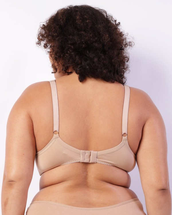 Encontraproduto.com.br - Sutiã Plus Size Feminino Com Base E Bojo Detalhe Renda Bege