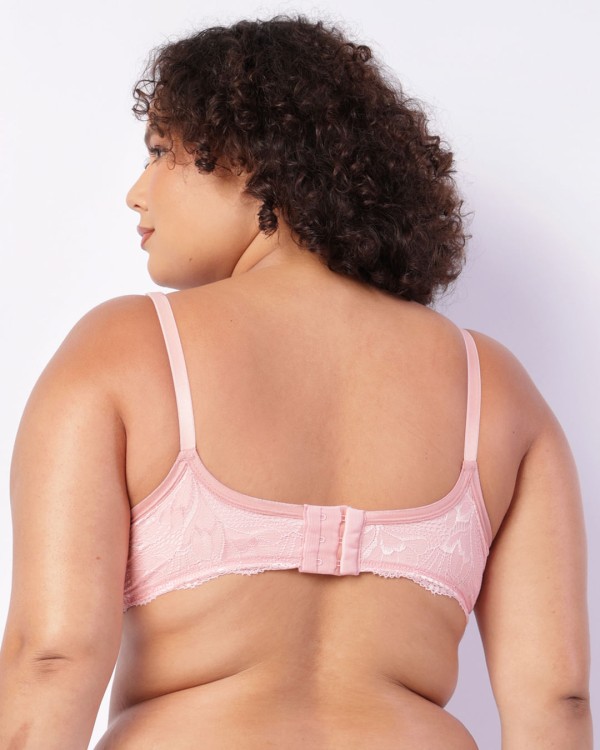 Encontraproduto.com.br - Sutiã Plus Size Feminino Renda Com Base Bojo Rosa