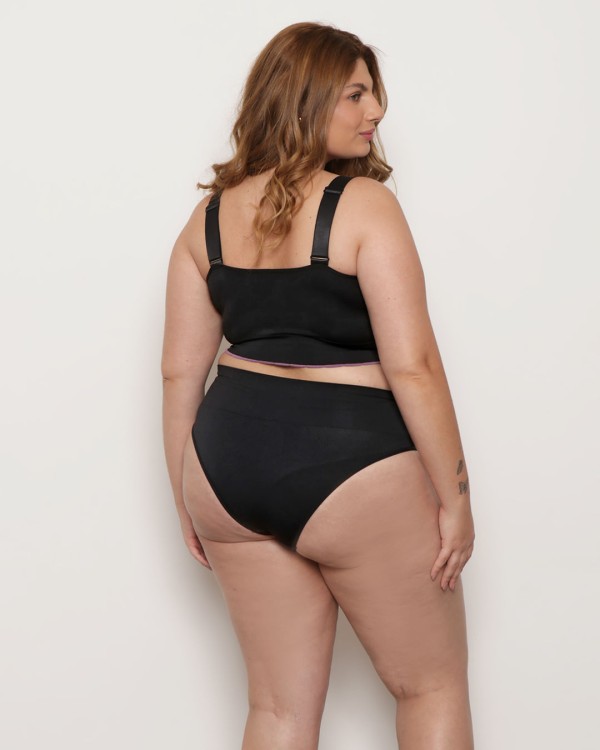 Encontraproduto.com.br - Sutiã Top Plus Size Feminino Zee Rucci Com Bojo Detalhe Franzido Preto
