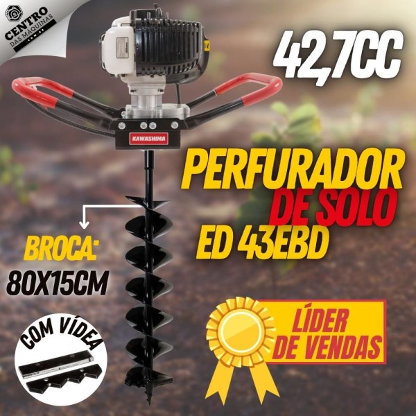 Encontraproduto.com.br - Perfurador De Solo Kawashima Ed43Ebd Combustão Broca 80X15Cm