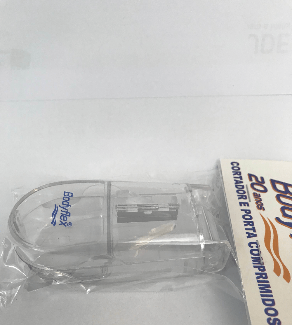 Encontraproduto.com.br - Cortador e Porta Comprimidos 2 em 1 Bodyflex (Unidade)