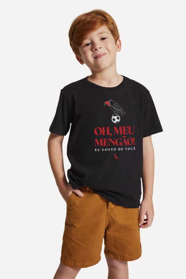 Camiseta Mini Estampada Oh Meu Mengao