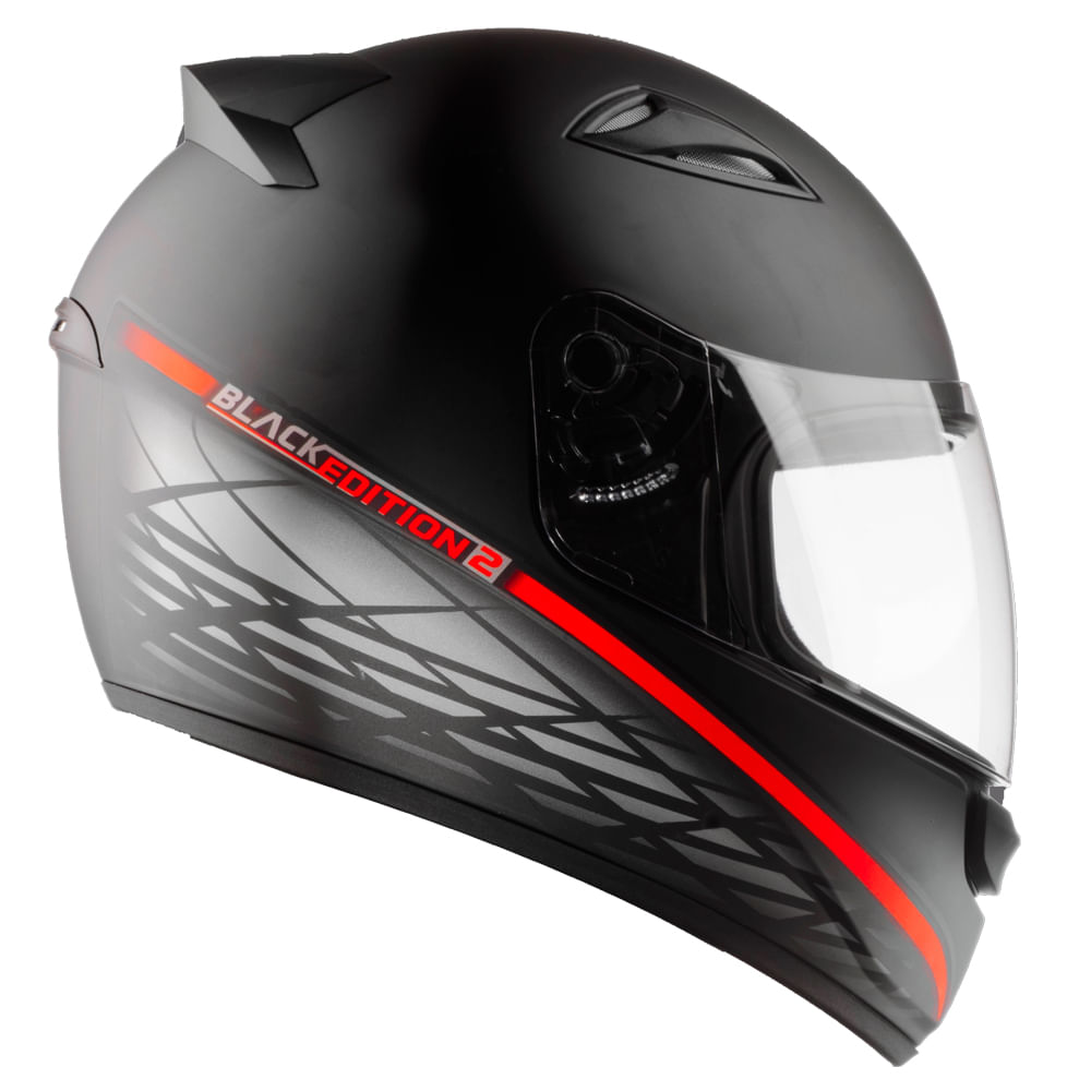 Capacete EBF Black Edition 2 Preto e Vermelho