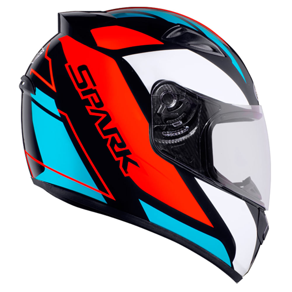 Capacete EBF New Spark Mixed Blue Vermelho e Preto