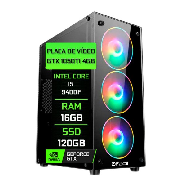 Encontraproduto.com.br - Computador Gamer Intel I5 9400 16Gb Gtx 1050Ti Ssd 120Gb