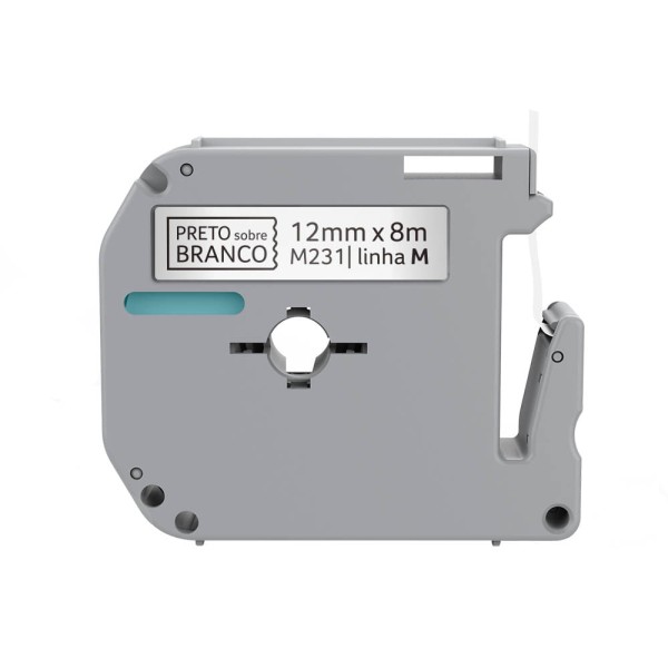 Encontraproduto.com.br - Fita Para Rotulador Brother M231 Preto Sobre Branco 12mm - RF021OUT [Reembalado]
