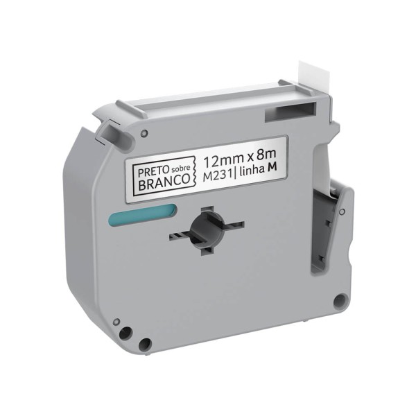 Encontraproduto.com.br - Fita Para Rotulador Brother M231 Preto Sobre Branco 12mm - RF021OUT [Reembalado]