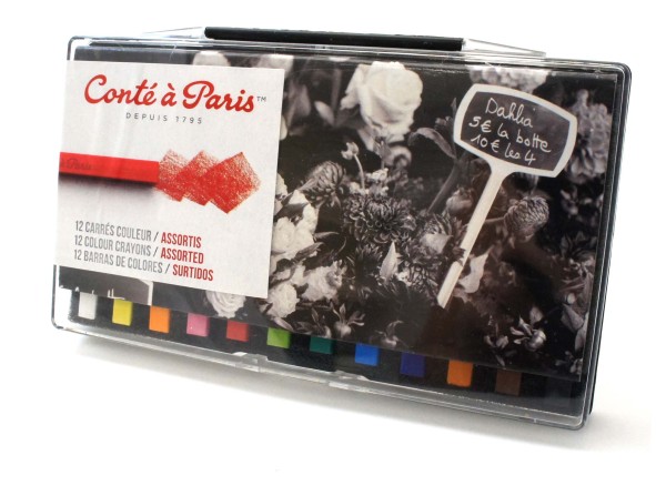Giz Pastel Seco Quadrado Assorted Estojo com 12 Cores Conté