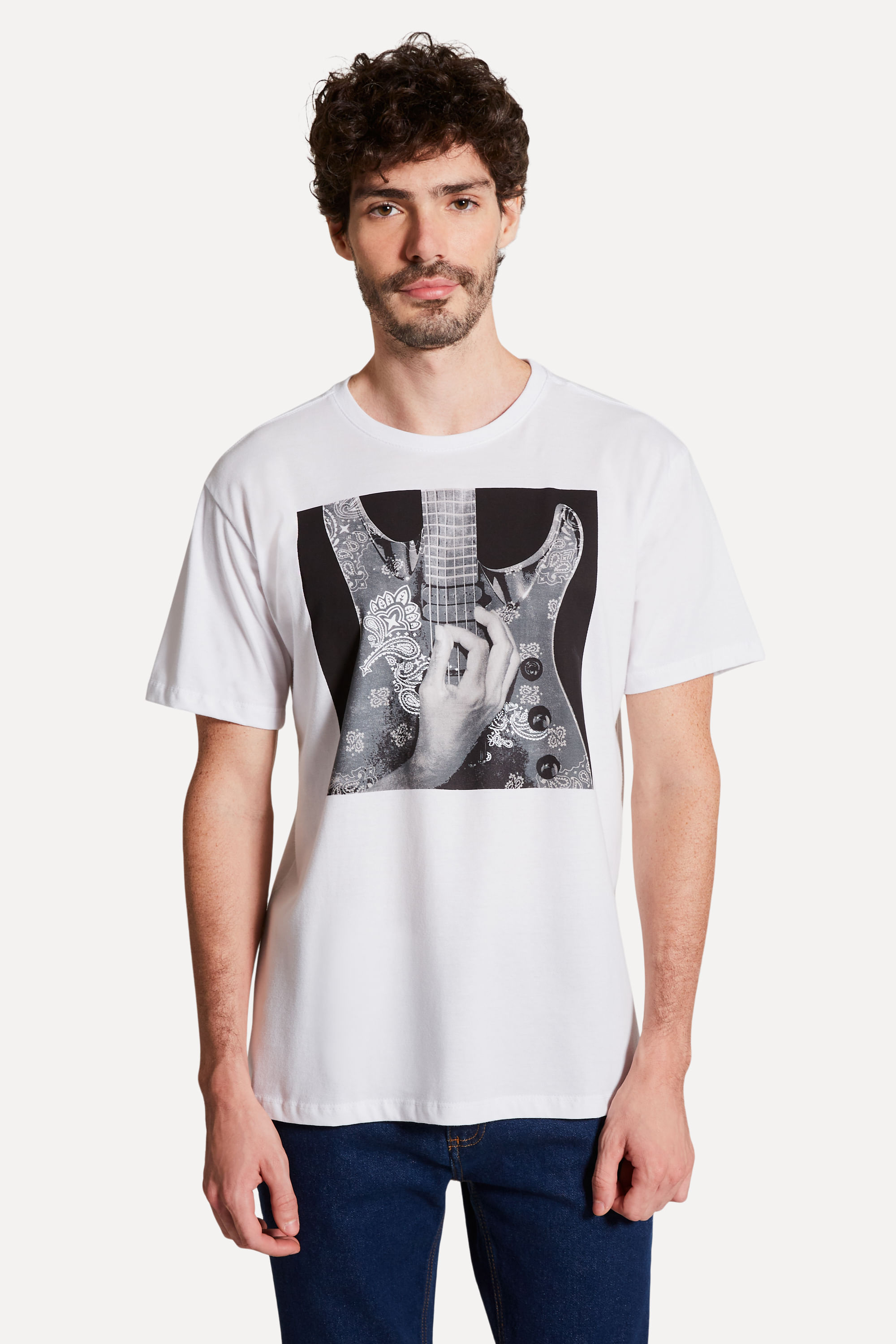 Camiseta Estampada Guitar Bandana