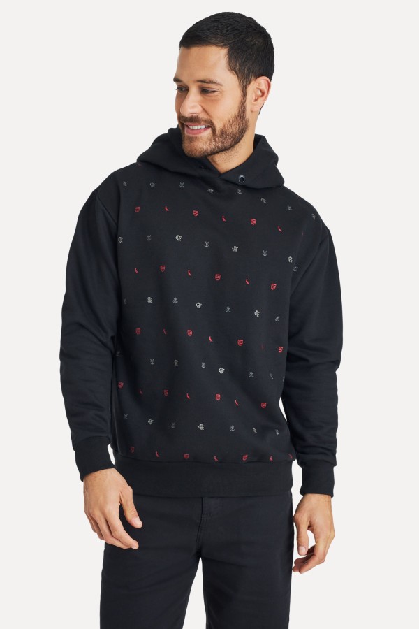 Hoodie Estampado Escudo Full Flamengo