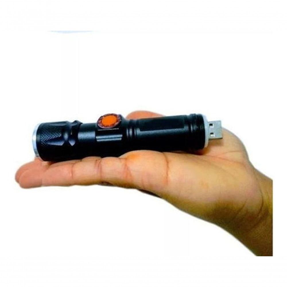 Encontraproduto.com.br - Mini Lanterna Tática Com Zoom Recarregável Cor Da Luz Branco