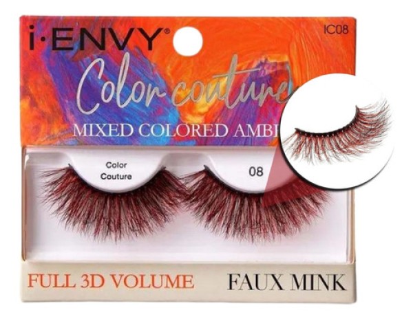 Cílios Postiços i-ENVY Color Couture Faux Mink Mixed Colored Amber - Kiss New York