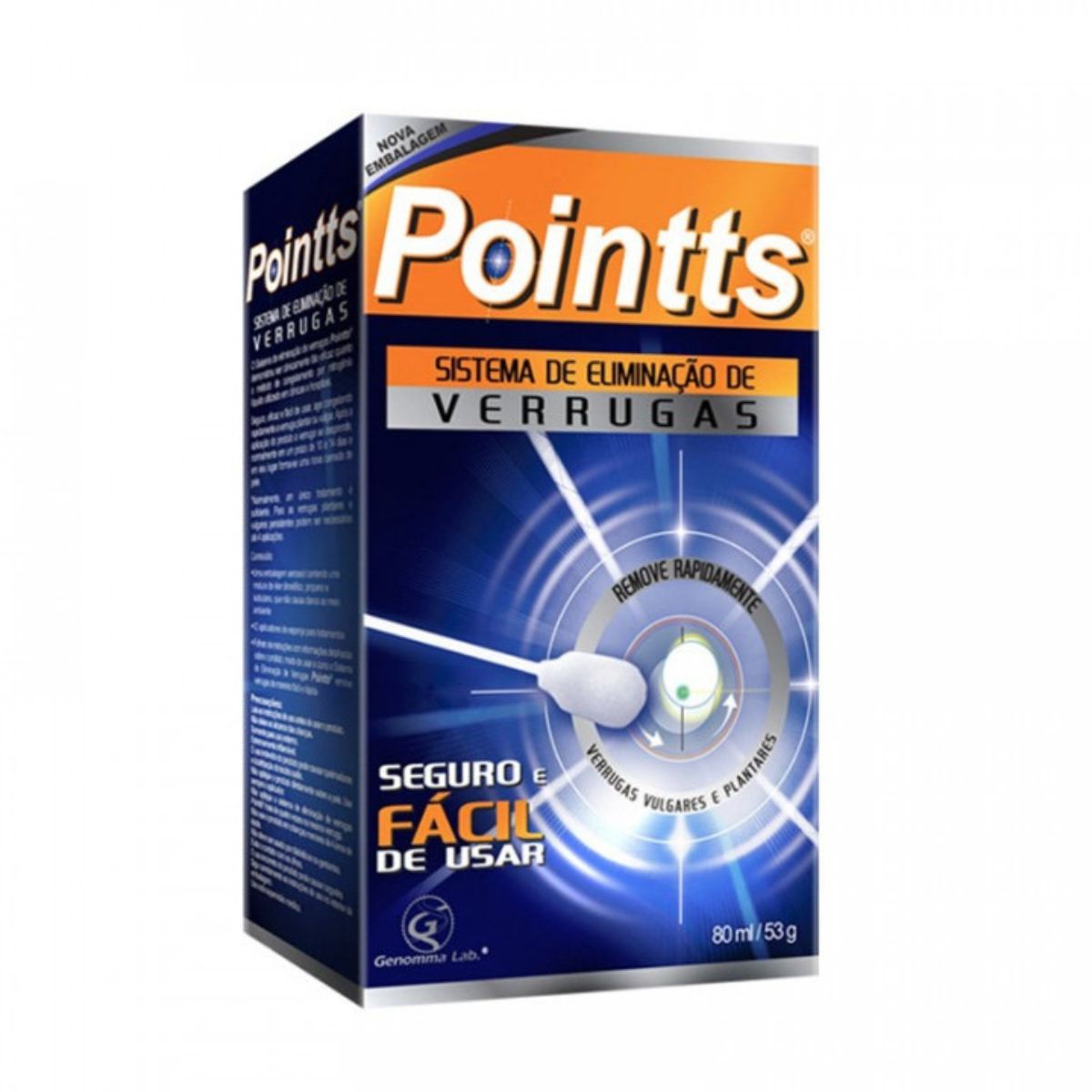 Encontraproduto.com.br - Pointts Sistema Eliminacao Verrugas Aerosol 12Aplicadores 80ml - Pointts