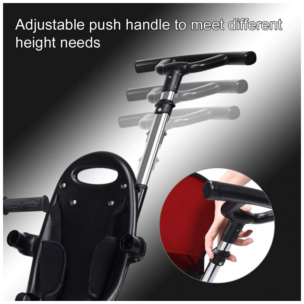 Encontraproduto.com.br - Triciclo Infantil Para Passeio Com Assento Ajustavel 4 Estagios, Idade Recomendada 9 Meses A 5 Anos, Infans, Vermelho
