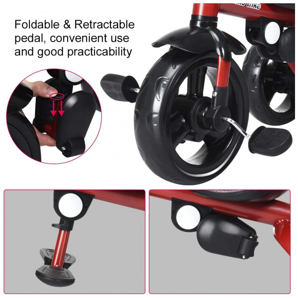 Encontraproduto.com.br - Triciclo Infantil Para Passeio Com Assento Ajustavel 4 Estagios, Idade Recomendada 9 Meses A 5 Anos, Infans, Vermelho