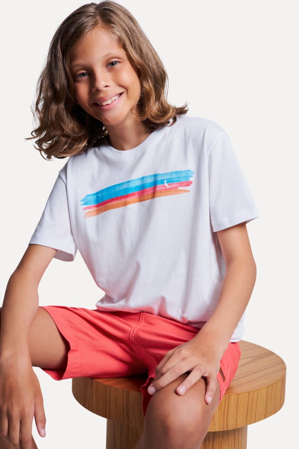 Encontraproduto.com.br - Camiseta Mini Cores Barrado