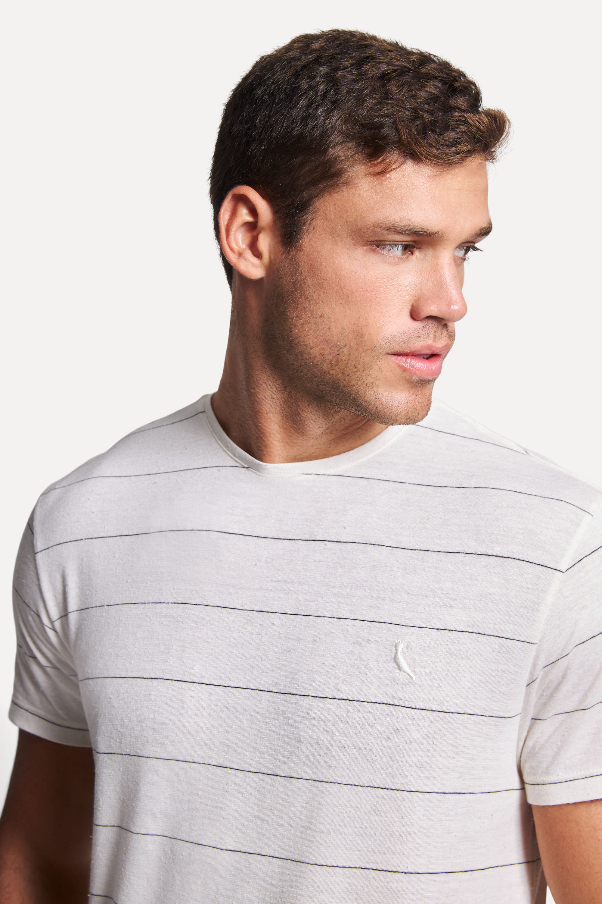 Encontraproduto.com.br - Camiseta Malha Linho Listrada