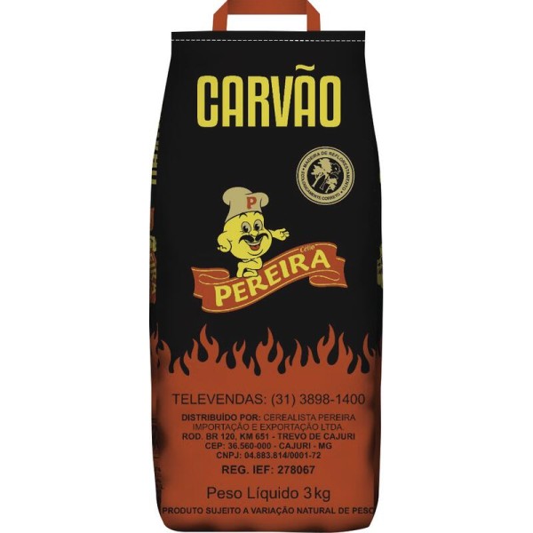 Encontraproduto.com.br - Carvão Vegetal Pereira Saco com 3kg
