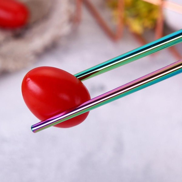 Encontraproduto.com.br - 1 Par de Hashis de Aço Inoxidável Reutilizáveis