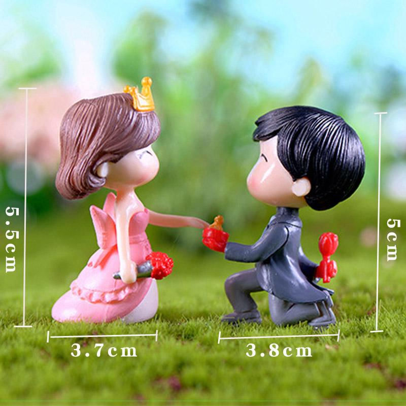 Estatuetas de Casal Miniaturas para Jardim de Fadas Acessórios de Decoração