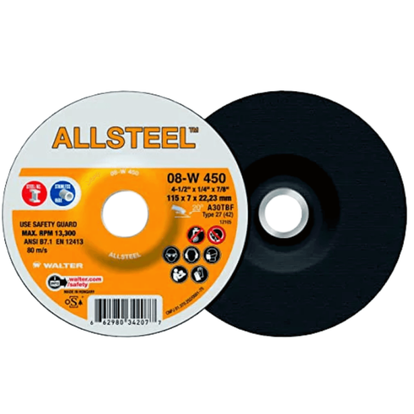 Disco de Desbaste Allsteel para Aço e Inox 4.1/2