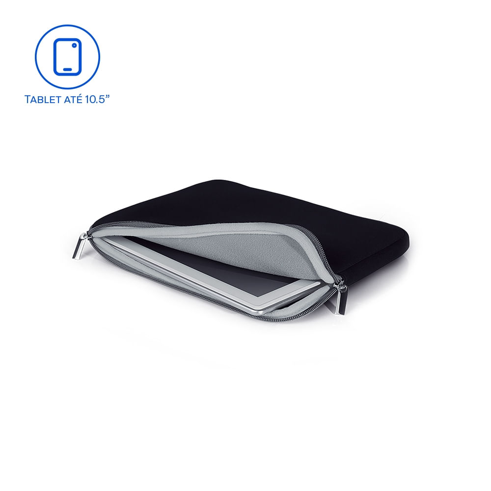 Case Neoprene Preta para Tablet até 10,5