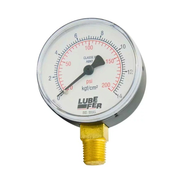 Encontraproduto.com.br - MANOMETRO COMPRESSOR DE 200 LBS 1/4 NPT 60MM - LUB-36A - LUBEFER